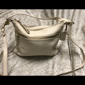 Cream Leather Coach Crossbody purse